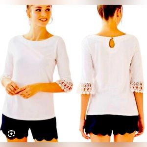 Lilly Pulitzer Waverly Ruffle Shirt - Medium